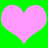 Two pink hearts on a bright green background, static image with no visible motion or text.