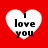 Four white heart shapes on a red background, each containing the text "i love you" in black lowercase letters.
