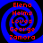 Four identical blue spiral backgrounds with red text reading "Elena Helms Loves George Zamora" arranged in a on black