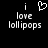 Pixelated black-and-white image with text 'i love lollipops' and a heart symbol, showing two states where the heart is present in one state but absent in another.