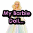 Pixelated blonde doll in pastel gown with text overlays reading 'My Barbie Doll...' and 'Is my Hero!!!'