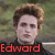 Pixelated image of a person with brown hair and light skin, wearing dark clothing against a blurred green background with red text reading "Edward" at the bottom.
