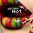 A close-up of colorful striped lips with sprinkles, displaying text changes across four