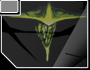 Six display a dark, stylized character with glowing green and yellow facial features against black background