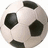 Pixelated soccer ball with black and white , cyan text reading "SOCCER" and "CHICK!!!" on black backgrounds, and a gray