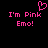 Pixelated pink text and heart symbol on black background, two identical static frames side-by-side.