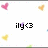 Pixelated icon with central text 'ily<3' surrounded by four heart shapes and scattered pastel squares on white background.