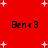 Red background with white plus signs; four instances of 'Benc 3' text in black pixelated font, two at top and two at bottom.