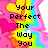 Pixelated text on a rainbow gradient background with pink hearts and yellow flower shapes.