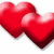Two red hearts overlap on the left; a microphone and text appear below. On the right, purple text overlays an image of a person with pink hair.
