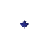 Five blue maple leaf icons of varying sizes arranged in a on gray background, one with white text "BUDS"