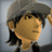 Animated sequence of a character adjusting a gray cap, showing head movement from left to right