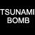 Animated contact sheet of a buddy icon featuring red hearts, skulls, and crossbones with repeated text "TSUNAMIT SUNAMI BOMB" across frames showing subtle color variations in the skull and heart elements.