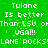 Green background with repeated white pixelated text reading 'Tulane Is better Than LSU oThan LSU oThan LSU o UGA!!! LANE ROCKS!LANE ROCKS!LANE ROCKS!' across the image.