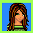 A 3x3 contact sheet of pixel art frames showing a punk-themed character and text elements with green, blue, black, and purple colors on a light green background.