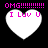 Four identical heart-shaped icons with pink text on black background, each displaying 'OMG!!!!!!!!' above 'I Luv U'.