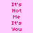 Pixelated text with pink background and green highlighted displaying 'It's Not Me It's You' in red letters