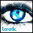A 4x3 contact sheet of animated frames showing a close-up of blue eyes with text phrases arranged across the grid, each frame displaying one word from "look me in the eye and say you love me".