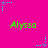 A static image with a bright pink background featuring repeated green text 'Alyssa' and scattered cyan and purple star-shaped pixel clusters.