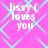 Pixelated text 'lissy ( loves you' on a pink background with light blue diamond patterns, displayed in four identical quadrants.