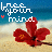 Pixelated beach scene with red flower, blue sky background, and 'lose your mind' text above a small heart symbol.