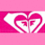 Two heart-shaped icons with layered outlines, one pink on white background and the other gold on light blue background.