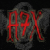A 50x50 pixel animated buddy icon featuring a stylized red "A7X" logo on the left and a metallic skull with blood effects on the right, displayed as two sequential frames in a contact sheet layout.