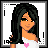 Pixel art contact sheet showing a female character's body parts and text elements in 3x3 grid layout with gray background transparency.
