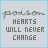Animated icon with gray background displaying 'poison' text above 'HEARTS WILL NEVER CHANGE', featuring small white sparkles that shift position across frames.