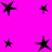 Black star-shaped icons of varying sizes on a bright pink background, arranged in a pattern with no visible motion or text