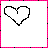 Pixelated heart icon with text 'Girls have fun' in black, featuring a white outline version and multiple pink filled versions across frames.