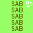 Green background with repeated brown 'SAB' text in , white pixelated heart symbol above center