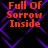 Red text reading "Full Of Sorrow Inside" on a black background with purple diamond-shaped lines, displayed in a