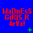 Blue background with red pixelated text reading 'MaDnEsS GiRIS R 4eVa!' and scattered green plus signs and dots.