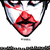 Pixelated close-up of a stylized face with exaggerated red lips, black outlines, and white background.