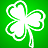 Green and yellow pixelated image with a white four-leaf clover on green background, text reading 'Randy+ Mia = happy Randy' and 'Randy- Mia = sad Randy', plus additional phrases.