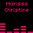 Pixelated pink text 'Marissa Christine' appears in four positions on a black background with animated horizontal bar patterns.
