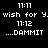 Black background with white pixelated text showing time stamps and messages in two , transitioning from 'wish for Y.' to '...DAMMIT' across observations