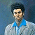 A pixelated contact sheet showing two frames of an animated icon featuring a person in a light jacket with blue collar on the left and green text "Original Icons .com" on the right against dark background.