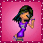 Animated contact sheet showing a pixel-art character in various dance poses with text "dancin queen" on one frame, all against pink backgrounds with white dotted borders.