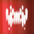 Pixelated white text on red background with two vertical rectangular holes and four protruding elements resembling antennae or spikes.