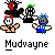 Animated contact sheet of a Mudvayne-themed buddy icon showing sequential frame changes with character poses, color variations, and a final ball shape.