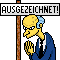 pixelated cartoon character images with repeated text banners above each, showing hand gestures and facial expressions