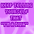 A static image with a purple background displaying repeated text in pixelated font.