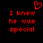 Red pixelated text on black background with a red heart symbol above the text.