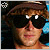 A 50x50 pixel animated buddy icon showing a person with brown hair wearing black sunglasses and a dark top, displayed in two sequential frames within a contact sheet layout.