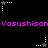Pixelated pink text repeats across a black background, surrounded by white and gray star-shaped icons with dotted lines.