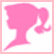 Two side-by-side animated frames of a pink silhouette and purple text on white background, likely from an AOL Instant Messenger buddy icon.