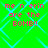 Green background with cyan diamond lattice pattern and pink pixelated text reading 'me n erin are the BOMB!!' repeated four times.