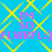 Static image with cyan background, yellow pattern, and purple text reading "IM 50 FLWRFL:)" repeated twice